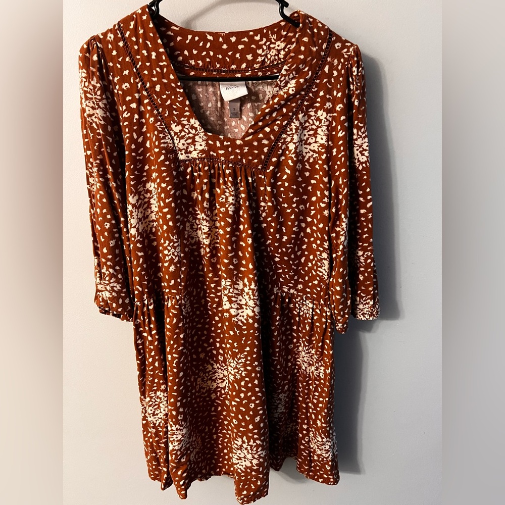 Burnt orange flowy dress